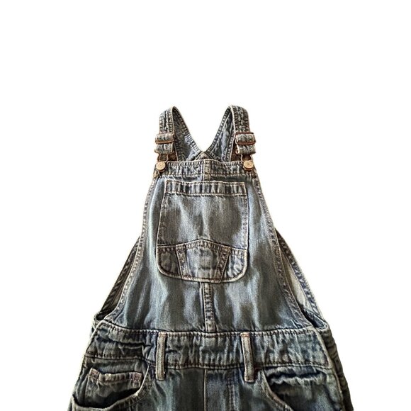 Gap Denim Overalls Medium Distressed Youth Adjustable Straps - Picture 3 of 9